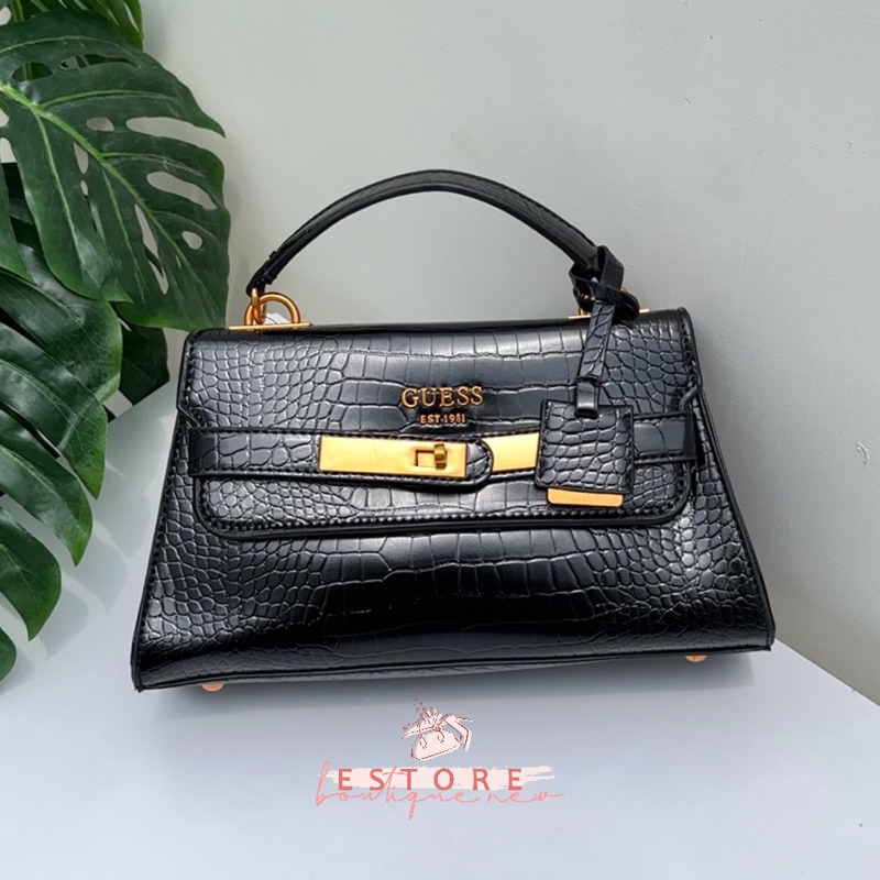 Tas Selempang Wanita Croco Top Handle