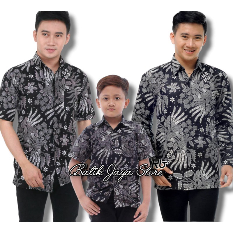 TERBARU Couple sweet || couple batik ayah dan Batik anak cowok BATIK Hitam Abu Batik Terbaru Batik 2022