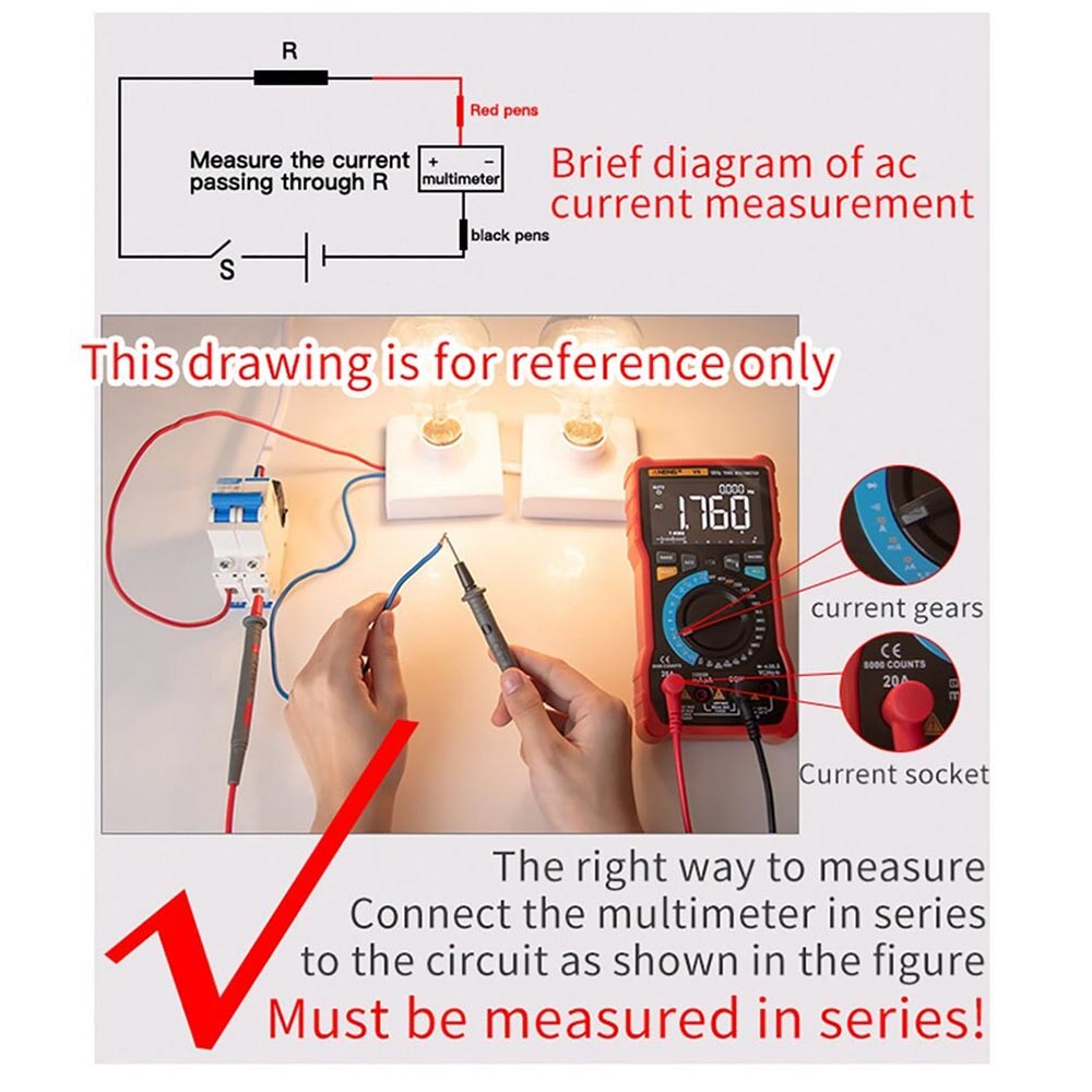 ANENG Digital Multimeter Voltage Tester - DM850 - Red