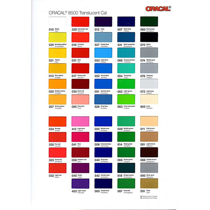 Oracal 8500 translucent/ oracal neonbox/ stiker neonbox