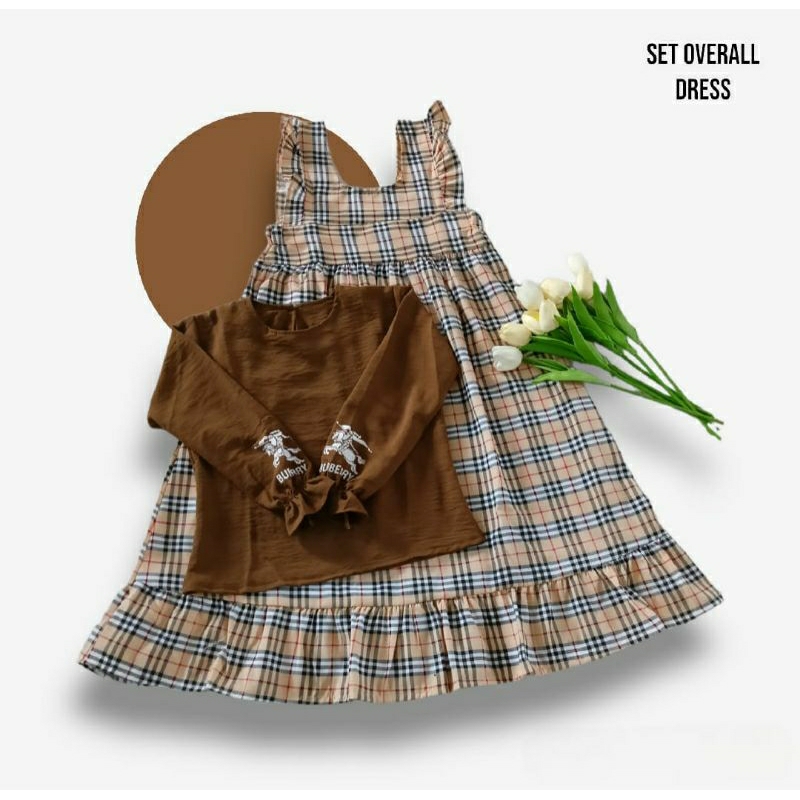 terbaru set overal dres katun ori kombi kringkcel anak 1-12 thn