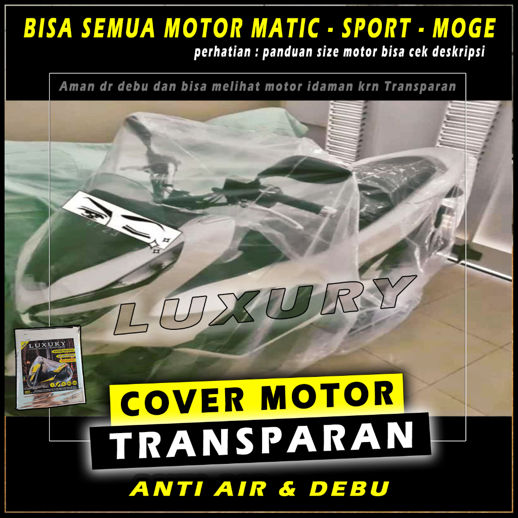 Cover Sarung Motor Plastik Transparan Waterproof Anti Air 7b