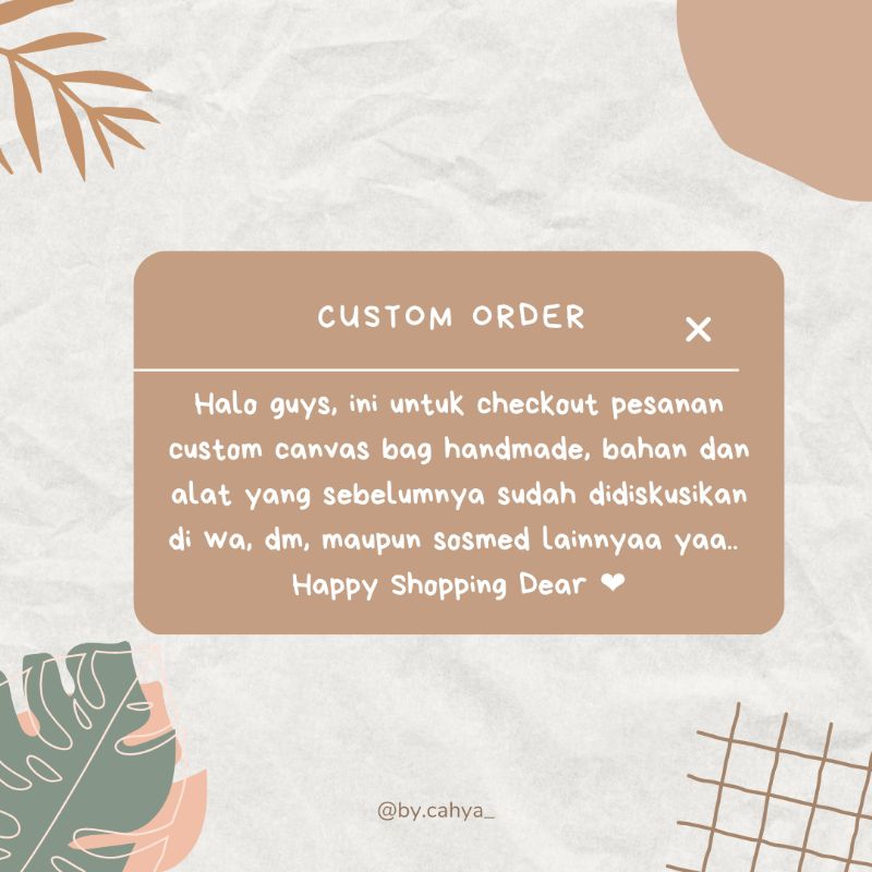 Plastik Canvas Bag | Custom Order