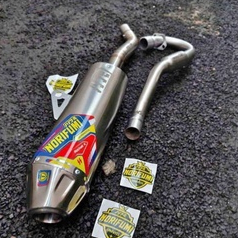KNALPOT NORIFUMI ROCKET 4 SO POWERFUL FULLSET STAILIS UNTUK MOTOR KLX 150 L S DTRACKER 150 HONDA CRF