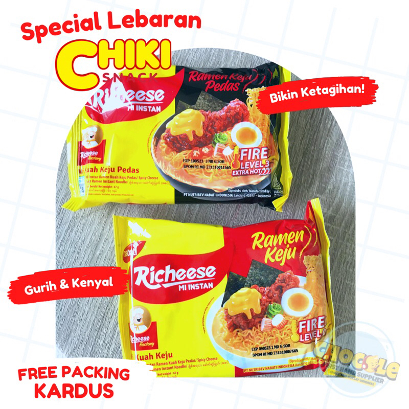 

PROMO 1.1 MIE RAMEN RICHEESE LEVEL 3 DAN LEVEL 0 II PUSAT SNACK COKLAT DAN FROZEN FOOD II JABODETABEK