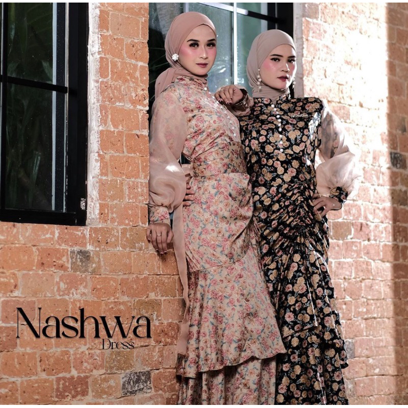 NEW READY NASHWA DRESS ORI MISS KAMI HIJAB|WEDDING DRESS|SATIN|ORI MK