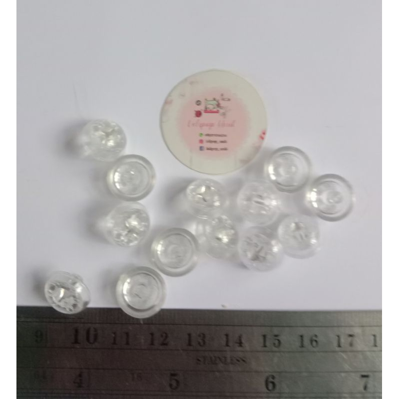 kancing baju jamur bening (10psc)