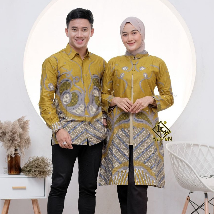 Batik Couple Modern Atasan Batik Kerja Kantor Wanita Tunik Batik Wanita M L XL XXL