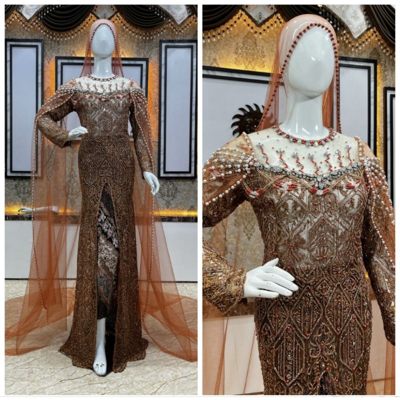 TERBARU// KEBAYA AKAD TUNIK FULL PAYET MEWAH//KEBAYA SEMATA KAKI FULL PAYET MODERN