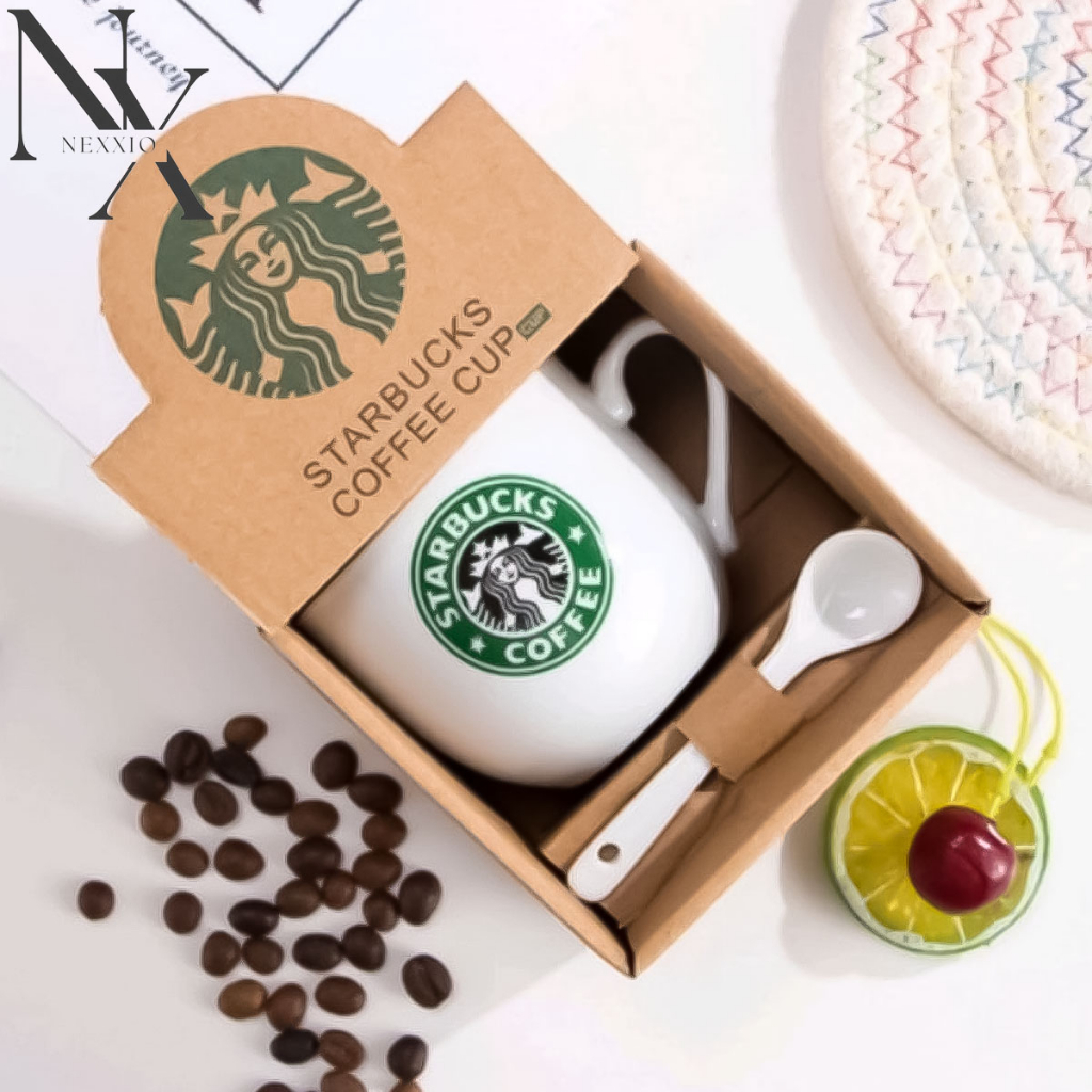 NEXXIO Gelas Cangkir Mug Keramik Starbuk / Gelas Set Strabucks Termurah / Coffee Cup / Cangkir Set Kopi.