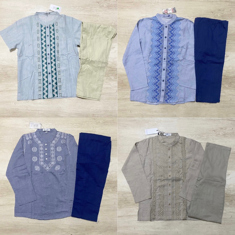 (4- 12 TAHUN) E14 PITODITO SETELAN KEMEJA KOKO / BAJU KOKO ANAK  LELAKI LAKI LAKI PITO DITO JSP POPE