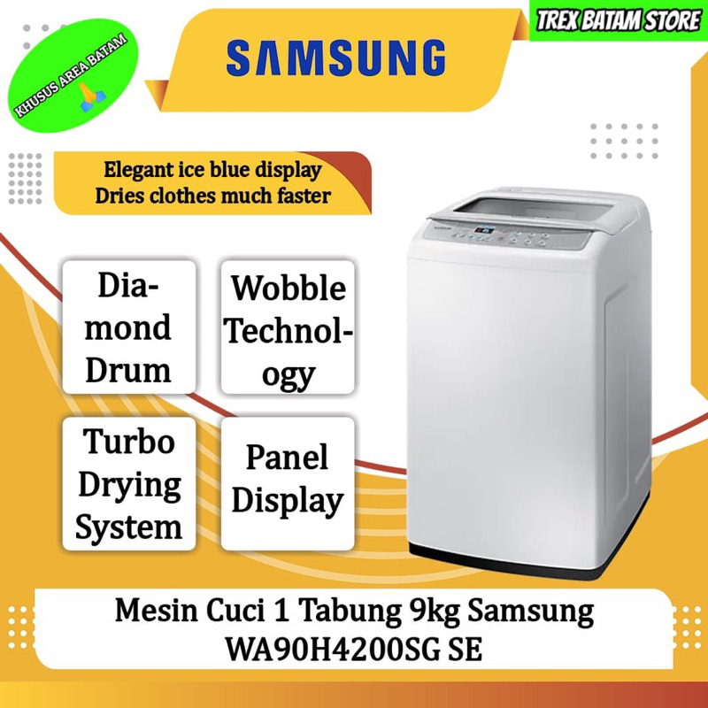 Jual SAMSUNG WA90H4200SG 9KG MESIN CUCI TOP LOADING (BATAM) | Shopee ...