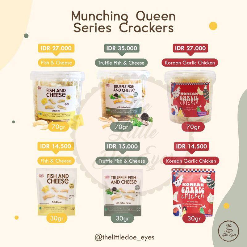 [READY] Munching Queen Truffle Fish and Cheese / Korean Garlic Chicken Crackers with Italian Herbs Kerupuk Ikan