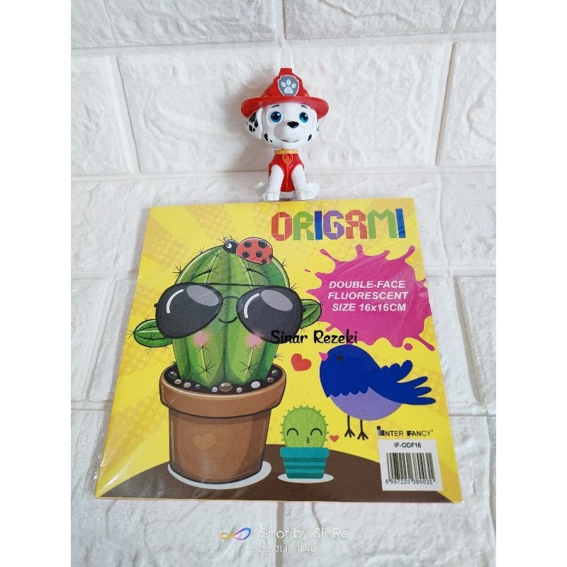 

16cm!!1 pak = 20 bungkus!! Kertas origami lipat warna warni double face fluorescent