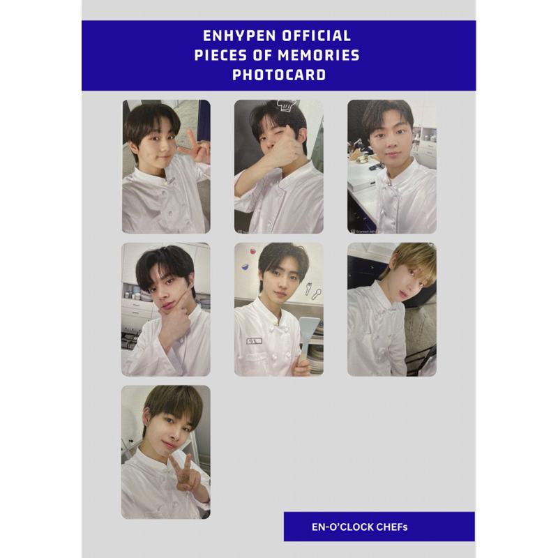 OFFICIAL CHEF PHOTOCARD ENHYPEN PIECES OF MEMORIES PIECE OF MEMORIES POM OFFICIAL PHOTOBOOK JUNGWON 