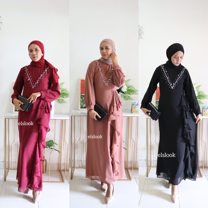 starla dress by elslook (READY STOK) dress ceruty babydoll payet ootd kondangan dress bridesmaid turki malay dress silk dress allora dress