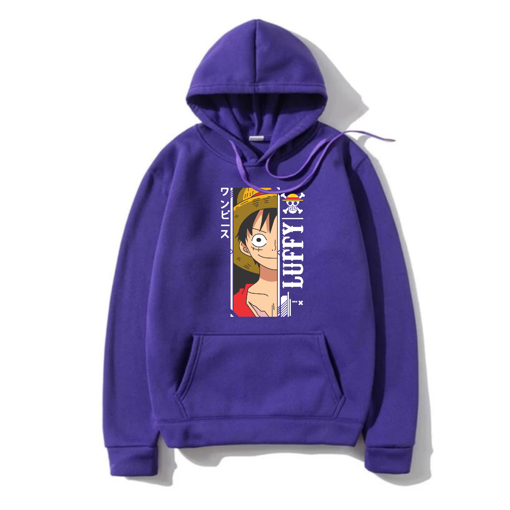 LUFFY ANIME Sweater Hoodie Anime Trendy II LUFFY ANIME Jumper Hoodie II Sweter Oblong Topi Sz M - XL ( Pria &amp; Wanita / Anak &amp; Dewasa )