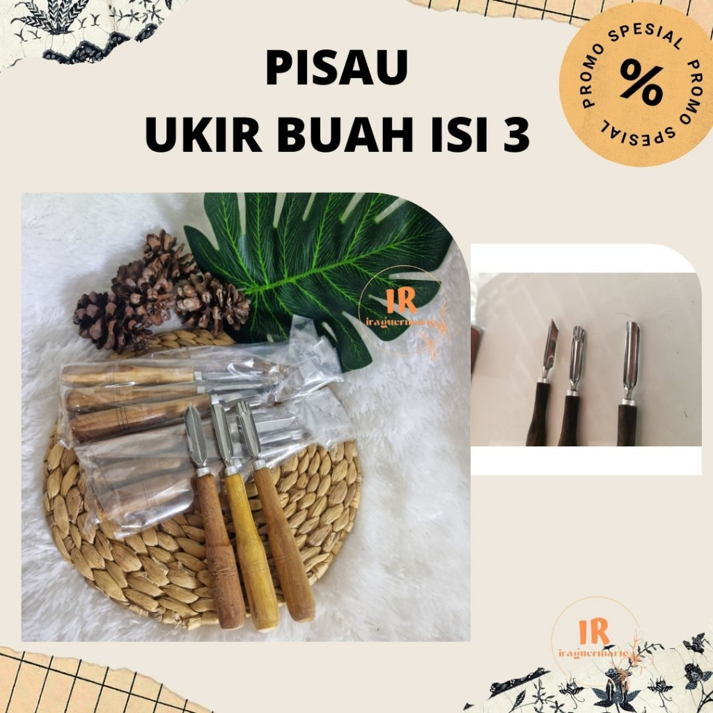 

✔ Pisau ukir buah paket scoop isi 3 buat garnish tumpeng || Pisau Garnish || pISAU hiasan