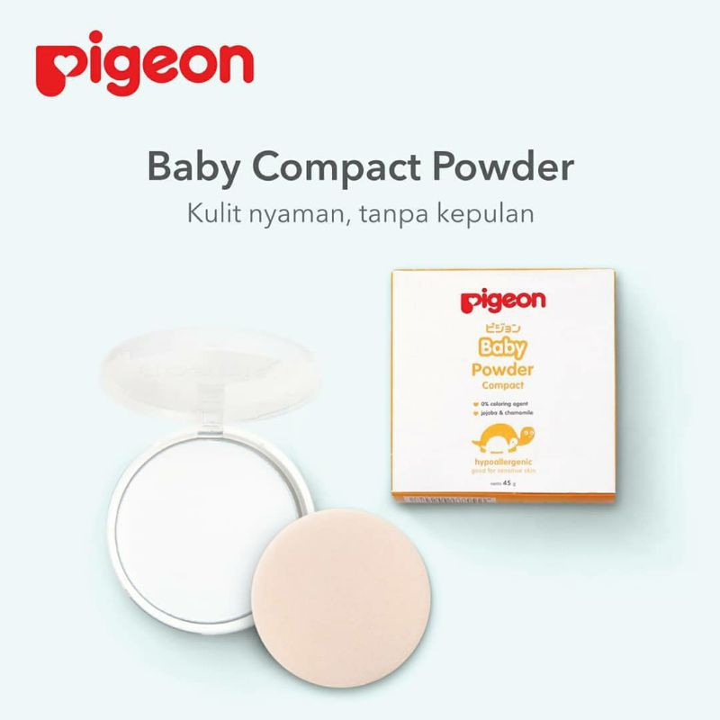 Pigeon Baby Powder Compact + Puff [ 45g ] / REFILL