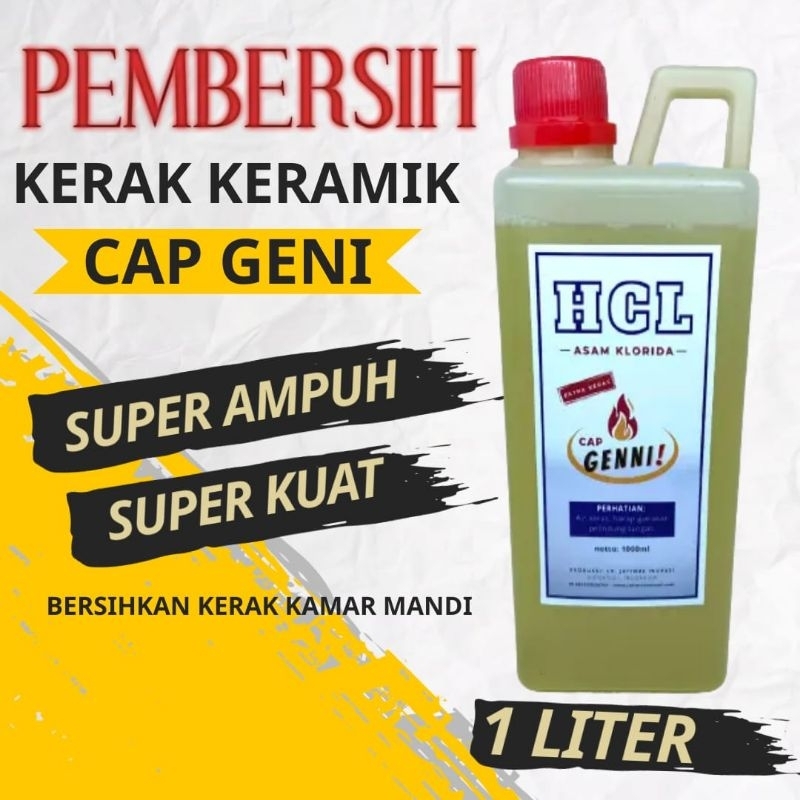 	 PEMBERSIH KERAK KAMAR MANDI CAP GENNI 1 LITER Pembersih Kerak 5X Lebih Kuat Untuk Kamar Mandi,pembersih kerak kamar mandi, pembersih kerak kamar mandi,cairan pembersih kamar mandi,pembersih kamar mandi,pembersih lantai keramik,cairan pembersih kamar mandi	