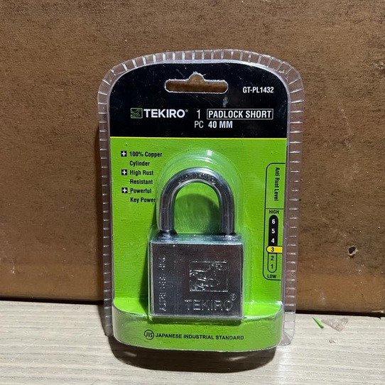 Gembok TEKIRO Putih 40mm 50mm 60mm LEHER PENDEK - Kunci Gantung Crom Bagus - Gembok Pendek Putih Chrome Padlock Short Top Security TKR