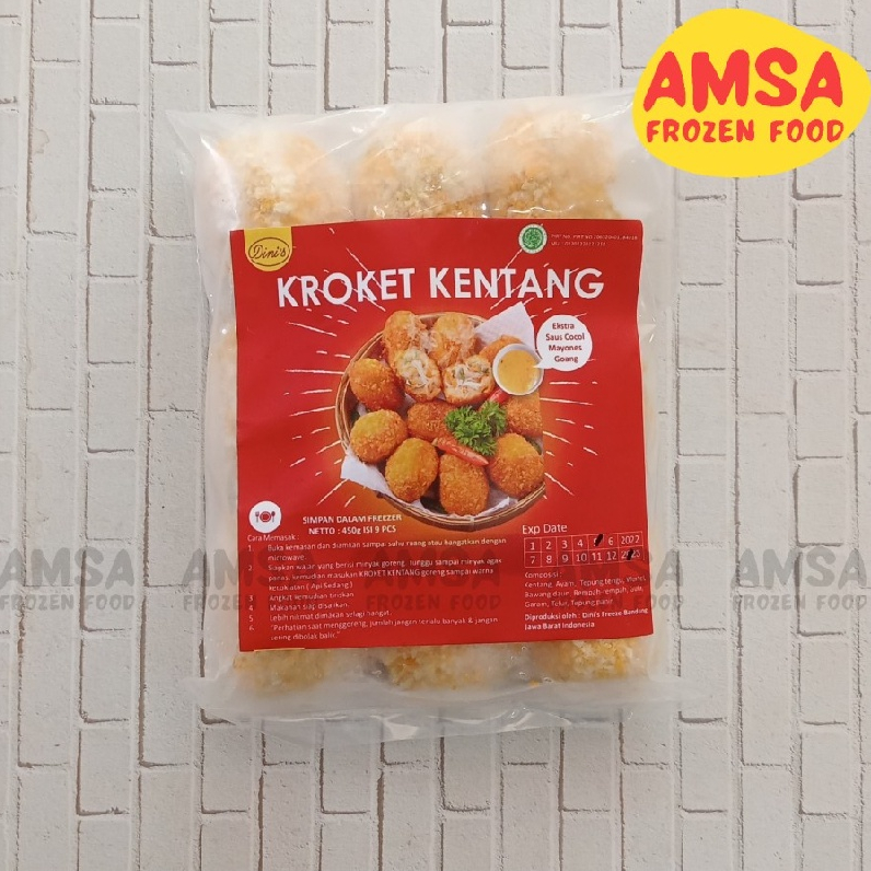 Kroket Kentang Frozen isi 8 pcs / Dini's Kroket Kentang 450 gr