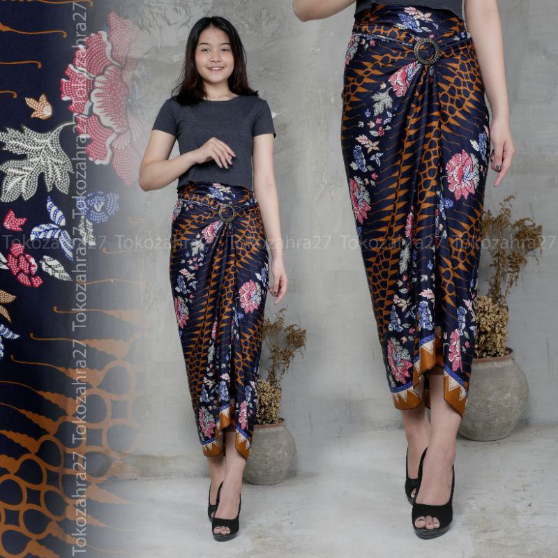 (50 Motif) Rok Lilit Batik Bawahan Kebaya Modern Rok Serut Batik Free Ring Kain Batik Floral Batik Couple Pasangan