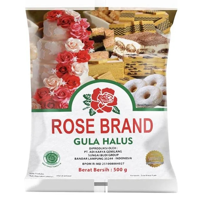 

[oddsolshop] pekanbaru/Rose Brand Gula Halus 500GR Bahan Makanan Kue Baking Mix Cake Food