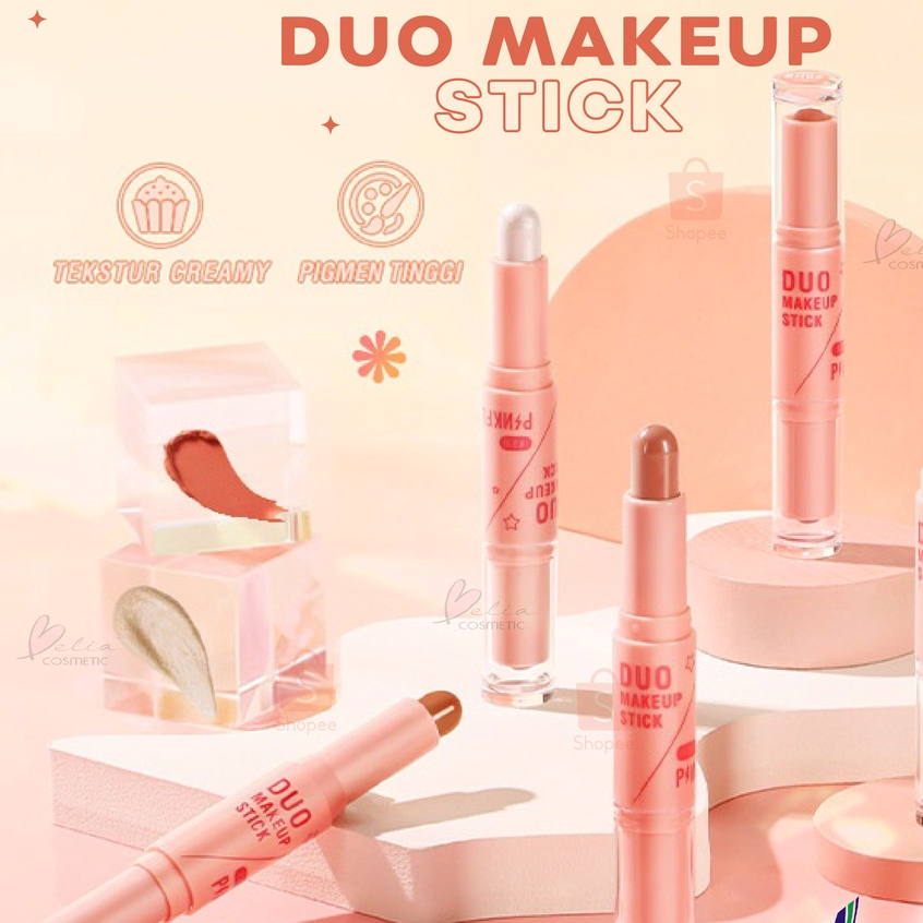 galeryeabutysemarang  PINKFLASH Duo Makeup Stick PF-F21 DoubleShaping 3D Makeup Stick Three-dimensional Shaping Creamy Smooth Highlighter