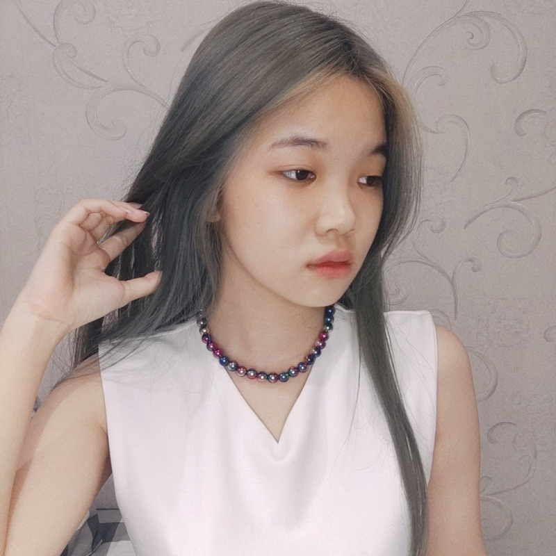 Kalung Choker Galaxy Gradation Beads Colorful Gradasi Pearl Galaksi Warna Warni