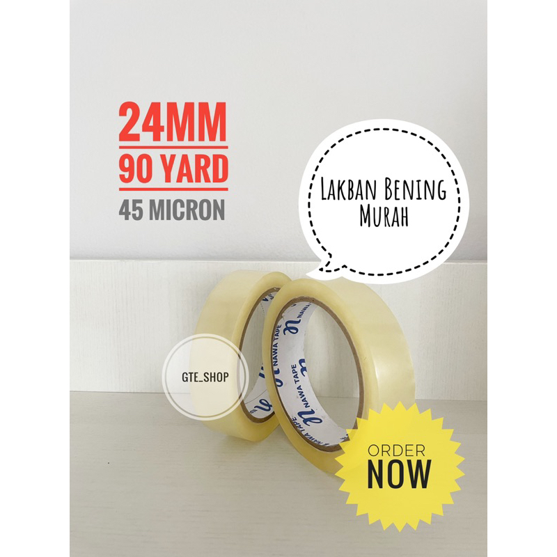 Solasi / Solatip Sedang / 1inch x 90yard / 24mm / Lakban OPP / Bening / Coklat