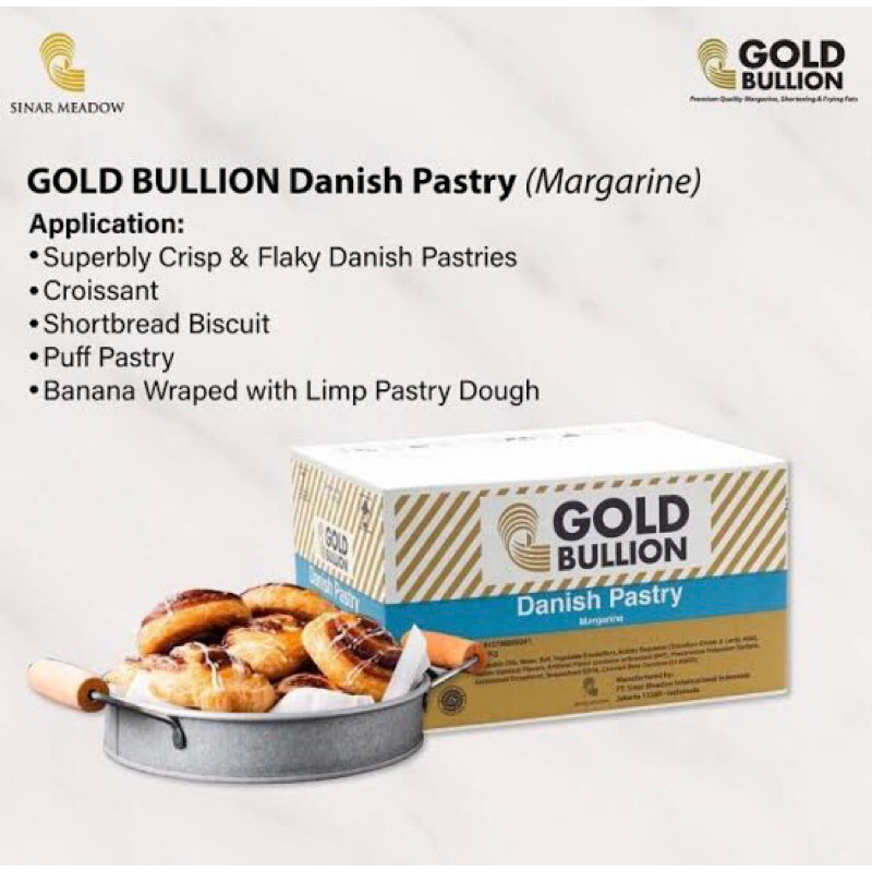 Gold Bullion FLAKE PASTRY 250gr / 500gr (REPACK) Korsvet Danish Pastry