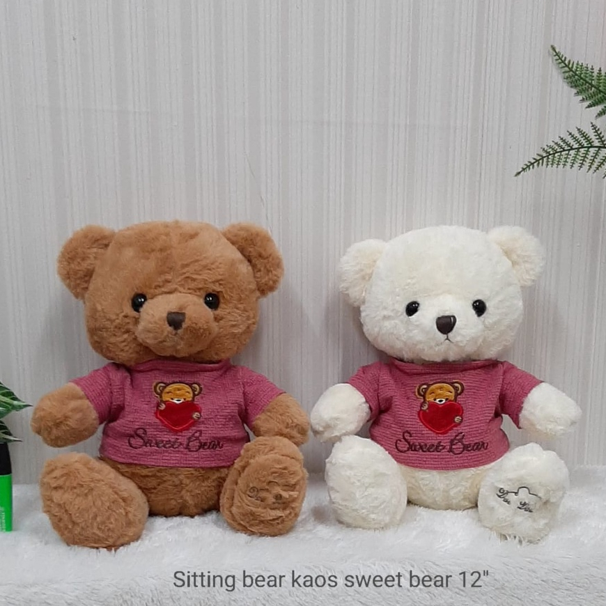 Boneka Teddy Bear Dres Bunga Size 12&quot;/30cm/boneka beruang/boneka teddy/boneka lucu/boneka anak perempuan/