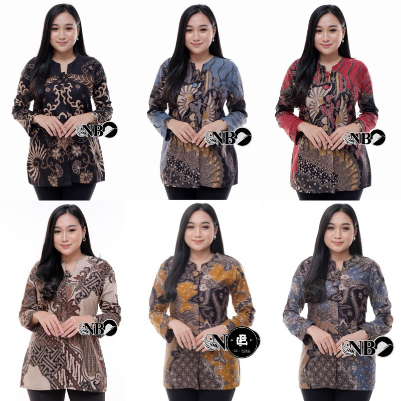 BAJU BATIK WANITA MODERN MONALISA GENES M,L,XL asli PEKALONGAN