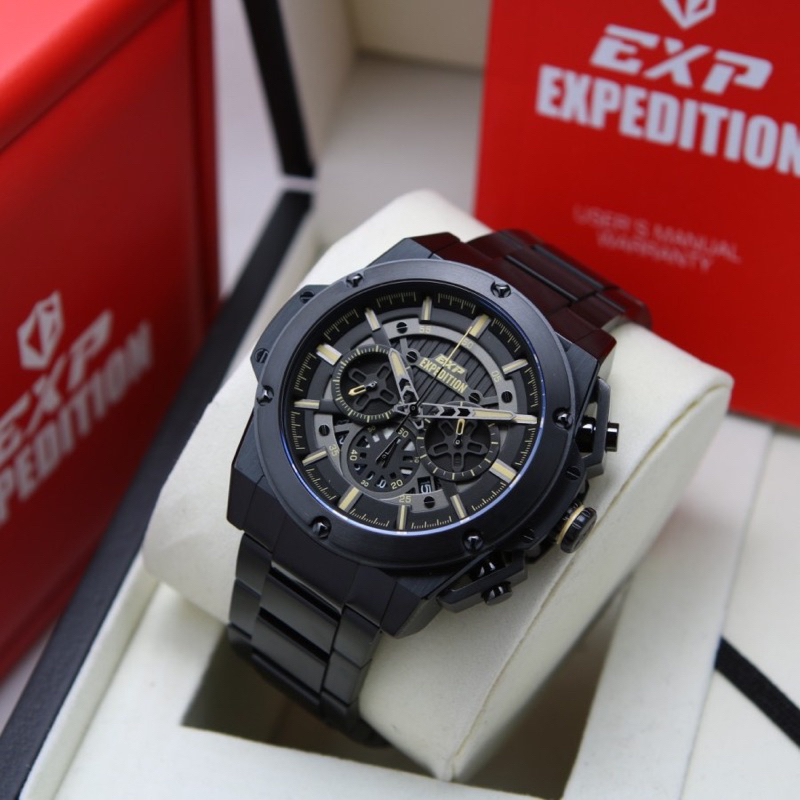 Jam tangan Expedition Exp 6830 Original rantai stainless