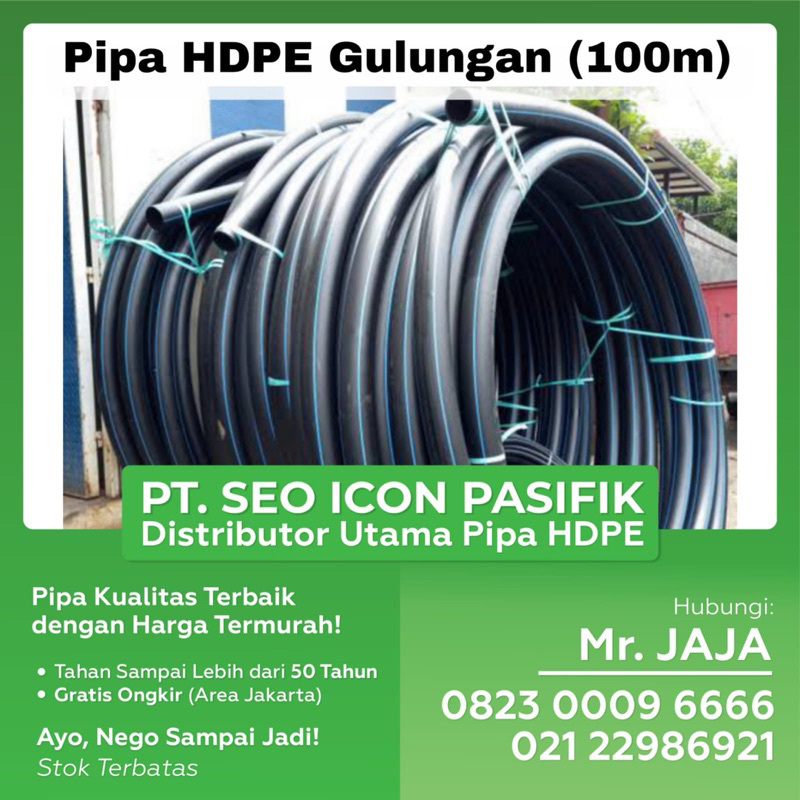 pipa hdpe murah merk rucika / pipa hdpe ukuran 6m