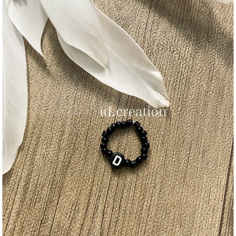 Cincin Manik Inisial Bead Ring Smile Idol korea