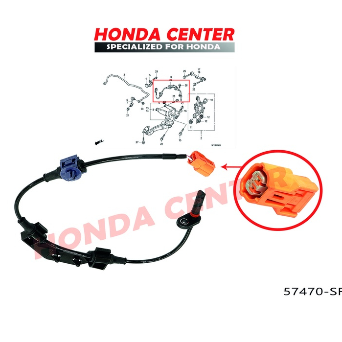 sensor kabel abs belakang kanan honda odyssey rb1 2004 2005 2006 2007 2008