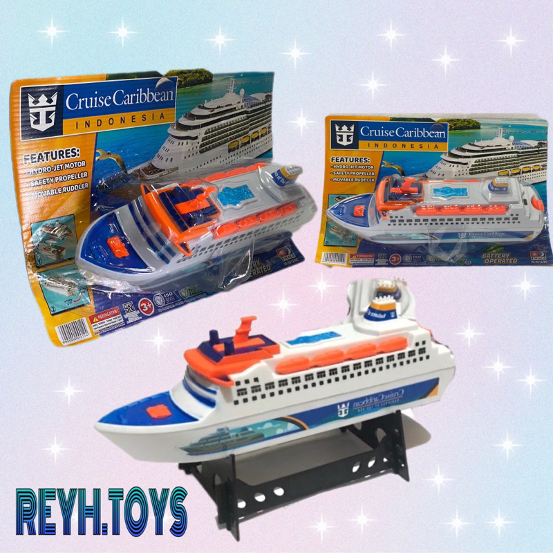 Mainan Perahu Kapal Pesiar Berjalan Di Air Non Remote Control Cruise