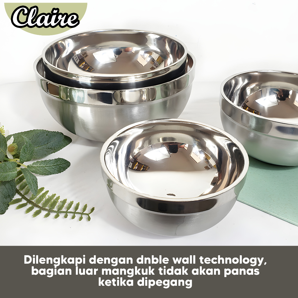 Mangkok Korea Stainless / Mangkok Korea Tebal / Mangkok Double Wall Bowl Banyak Ukuran