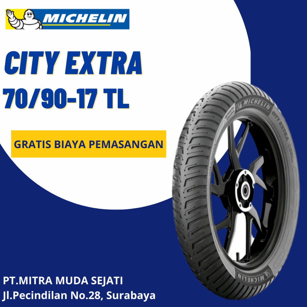 BAN MOTOR 70/90-17 MICHELIN CITY EXTRA TUBELESS