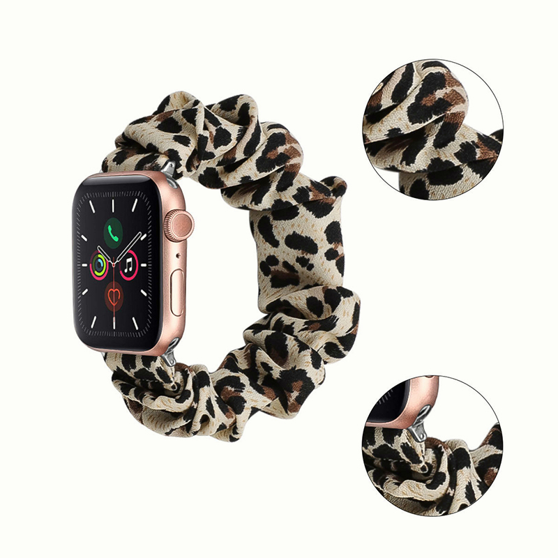 Scrunchie Cute Print Elastic straps Compatible with smart Watch Ultra 8 7 SE For Women