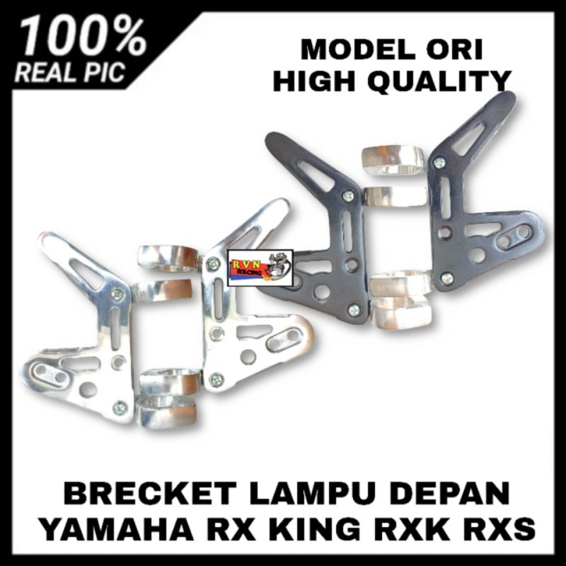 BREKET BRECKET BRACKET BIRCKET PANGKON LAMPU DEPAN DUDUKAN LAMPU DEPAN CNC AS 30 31 33 YAMAHA RX KIN