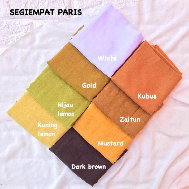 90+ WARNA SQUARE PARIS JADUL PREMIUM / HIJAB SEGIEMPAT DAILY PARIS LEGEND JILBAB