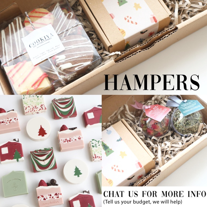 

HAMPERS / teh / kue kering/ parcel natal / custom/ hadiah/chinese new year parcel