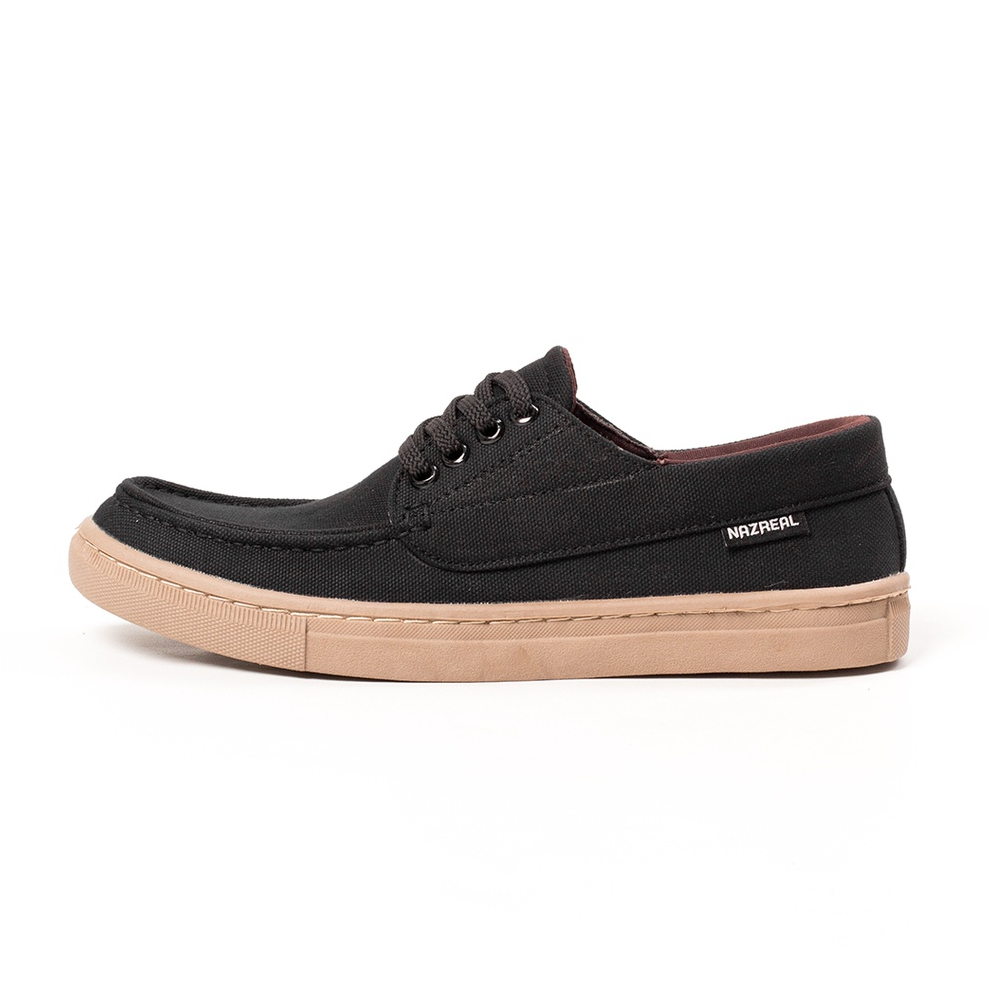 DRACO BLACK CREAM |ManNeedMe x NAZ| Sepatu Sneakers Pria Casual Shoes Mocassin Kets Cowok DIJAHIT ORI