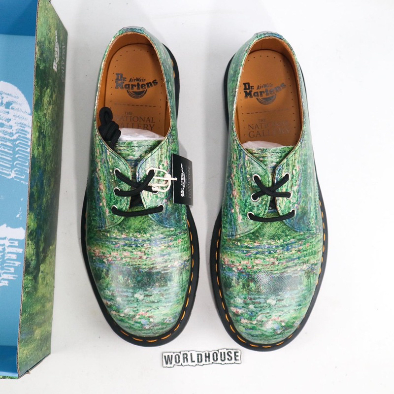 Dr Martens 1461 THE NATIONAL GALLERY LILY POND multi straw grain