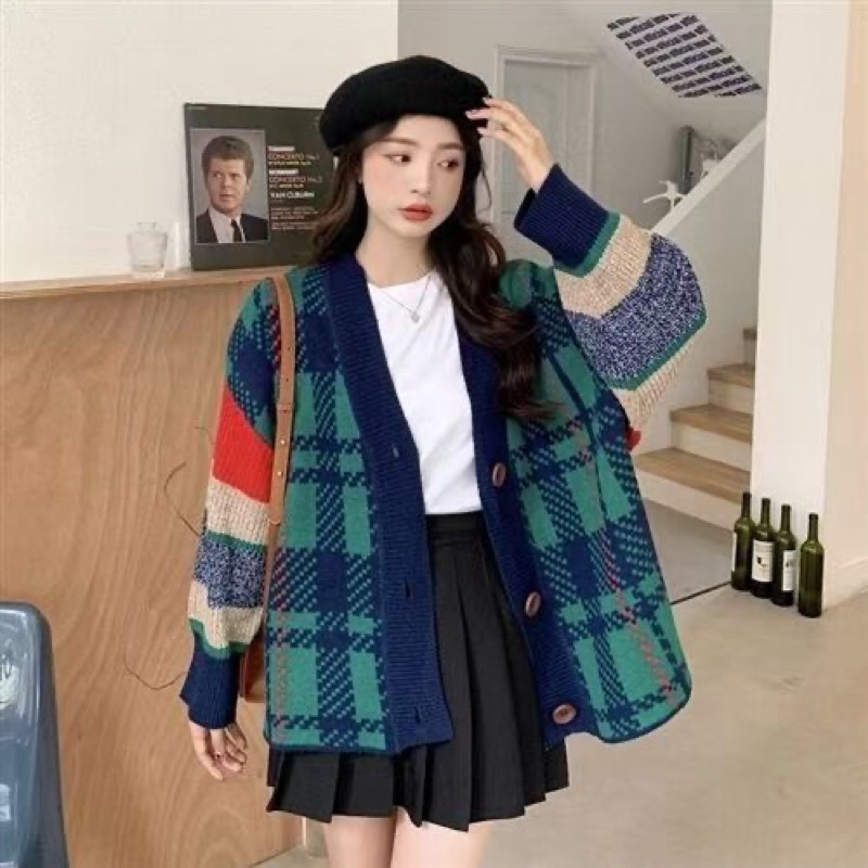 [Premium Actress Series] Plaid Cardigan / Outer Import Premium ( Cardigan Kotak Kotak )