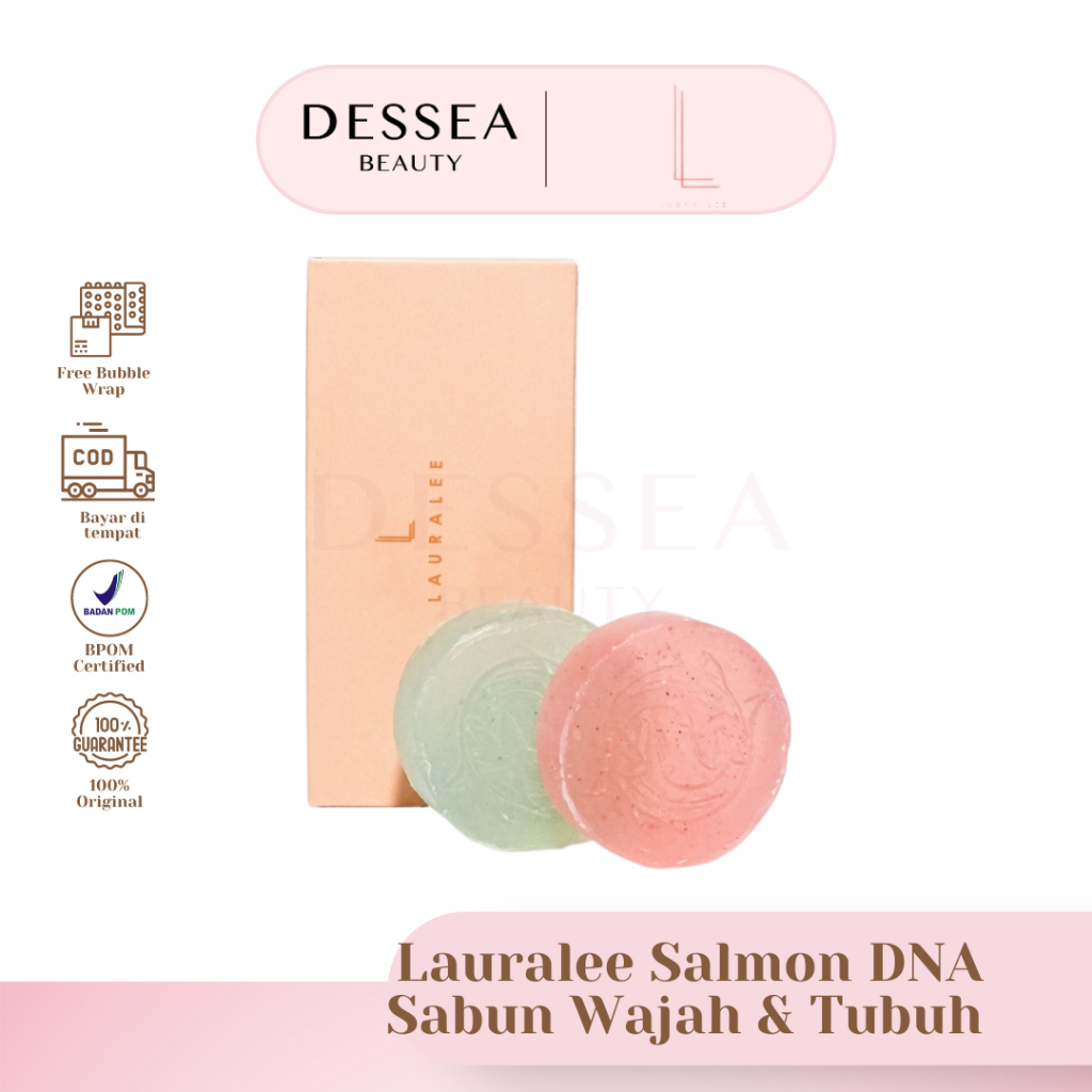 (BPOM) Lauralee Salmon DNA Sabun Wajah atau Tubuh Pemutih 2in1 Bright & Acne (BISA COD)