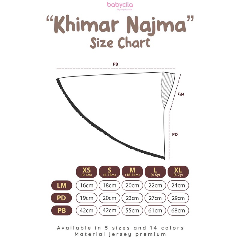 Babycila Khimar Najma Hijab Anak Jersey Premium [Pastel Series]